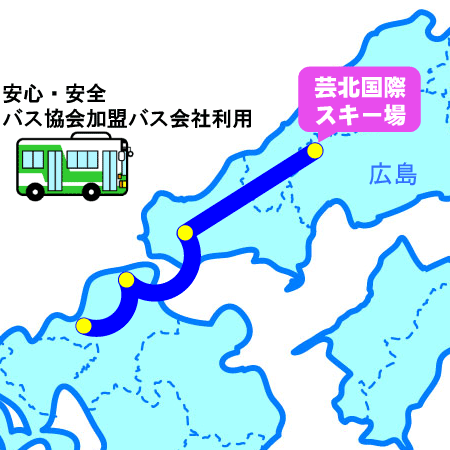 芸北国際スキースノボーツアーコースマップ