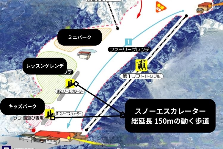 九重スキー場スノーエスカレーターマップ